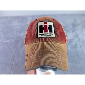 International Harvester Case IH Red Zone Corduroy Distressed Baseball Cap Hat